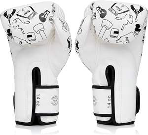 Gants de boxe en microfibre Fairtex avec impression d'art doodle pour l'entraînement et le sparring - Product Image 3