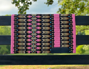 Western Show Horse Saddle Blanket Diseño de Nueva Zelanda Manta de sillín de lana hecha a mano Top Wool Saddle Pad Size - Product Image 1