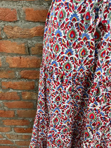 Indian Hand block Printed Long <b>Skirt</b> Dress For Women White Cotton Long <b>Skirt</b> - Product Image 3