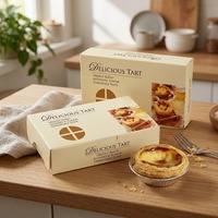 Boîte d'emballage pour tartelettes aux œufs en papier écologique personnalisée, boîte d'emballage pour pâtisserie en carton alimentaire avec fenêtre