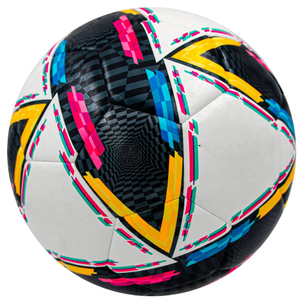 Ballon de football en PVC personnalisé de haute qualité, imprimé avec un logo, fabriqué en matériau PU pour l'entraînement sportif en plein air et une utilisation promotionnelle - Product Image 2