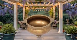 4-Inch Traditional Decorative Brass Urli for Home Office Decoration Table <b>Top</b> Utensil Best Gift for <b>Wedding</b> Bowl Flower Pot - Product Image 4