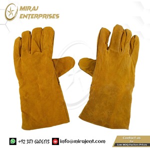 Par de guantes de cuero de vaca ignífugos Herramientas de soldadura de taller aplicables al aire libre de Pakistán de fábrica - Product Image 2