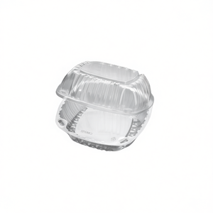Boîte de rangement alimentaire en plastique PET transparent à charnière 6''x6'' - Product Image 2