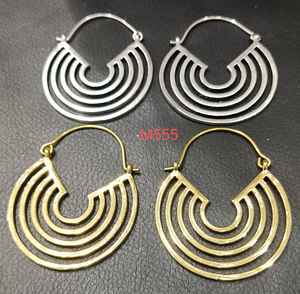 Wholesale Bohemian Style Metal Earrings by Rawat Handicrafts <b>Fashionable</b> Brass hippie <b>Jewellery</b> for Resellers in India - Product Image 2