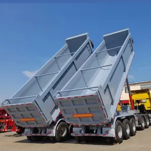 Wholesale Heavy Duty 5 / 6 Used In Road Construction Rear Tipper Truck 3 Axles Rear Dump Semi Trailer