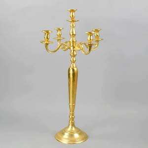 Elegant silver finish metal <b>candelabra</b> centerpiece for hotel dining area and festive event table decoration ideas - Product Image 6