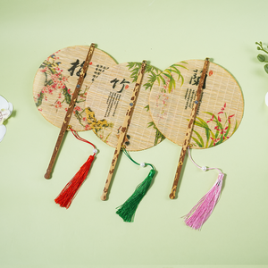 Ventagli a mano in bambù retrattile con Logo personalizzabile con rifiniture in nappe e servizi di stampa unici - Product Image 2