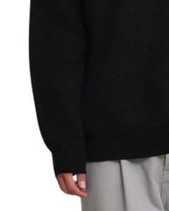 <b>Men</b> Black Polo Collar Half Zipper Winter Sweater Soft Warm Knit Pullover Stylish Casual Long Sleeve Comfortable Fashion Wear - Product Image 6