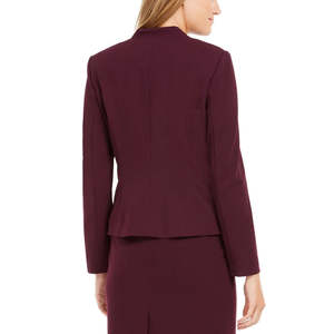 Giacca Senza Colletto in Pelle di Agnello Viola per Donna Calvin Klein, Decorazione con Applicazioni a Frange, Taglia 8 per l'Autunno - Product Image 2