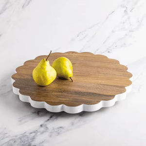 Nueva bandeja de madera para servir, bandeja decorativa de madera, bandeja redonda de madera, bandeja moderna para servir, bandeja de exhibición de madera, bandejas de almacenamiento - Product Image 1