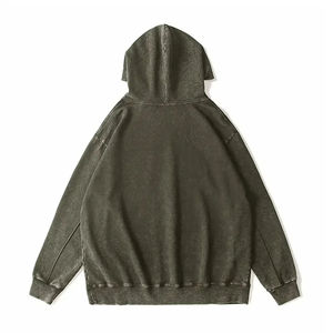 100% algodón 500 GSM peso pesado ácido lavado en blanco sudaderas con capucha ropa informal de invierno Sudadera con capucha de tela de alta calidad - Product Image 3