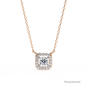 0.36 CTW ชุดจี้เพชรที่ถูกตัดในห้องปฏิบัติการเครื่องประดับ CVD จี้เพชรสีโรสโกลด์ของขวัญครบรอบสำหรับเธอจี้เพชรมีเสน่ห์ - Product Image 1