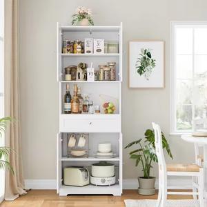 Gabinetes de sala de estar de cocina de tamaño personalizado de alta calidad Gabinete de Bar de vino de madera blanca moderno de lujo para el hogar Hecho en Vietnam - Product Image 6