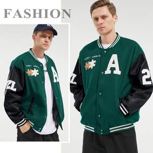 Chenille Broderie Manches En Cuir Personnalisé Varsity Veste Homme École Collège Baseball Équipe Hommes Letterman Bomber Veste Pour Hommes - Product Image 2