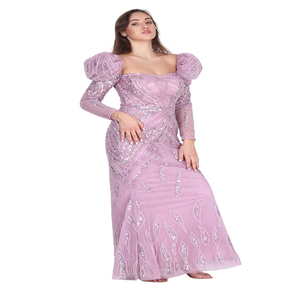 Hand-Embellished Luxury Designer Women’s Gown with <b>Sequins</b> & Beads | Elegant Beach Wedding & Resort Event Wear for Export - Product Image 3