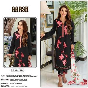 Hot Selling Indian Traditional Heavy Georgette Salwar Kameez Trending Fancy Suit with Sequence Embroidery Work Wholesale <b>Supply</b> - Product Image 2