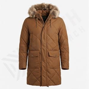 Solid Hooded <b>Men's</b> Formal Cotton Fleece Parkas High Quality Warm Streetwear Winter Windproof Thermal Snow Outwear - Product Image 1