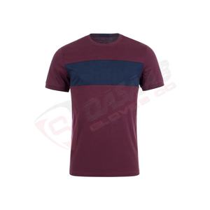 T-shirts de baseball à manches courtes en fibre de bambou à col rond bicolore 100% coton contrasté conçu à la mode - Product Image 1