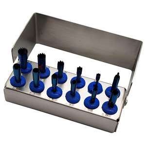 Kit d'implants dentaires certifiés CE, 25 pièces, foret conique en acier pour os, bouchon, perforateur de trépine, extenseur, forets à compression intégrés - Product Image 1