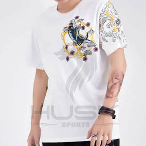 Camiseta de manga corta de estilo veraniego con patrón informal para hombre Camiseta estampada de punto a la moda al por mayor - Product Image 4