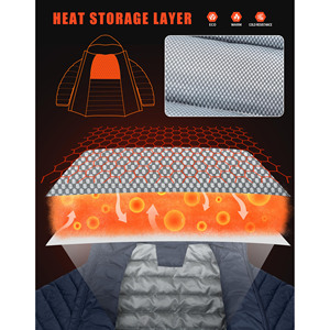 Veste d'hiver chaude à capuche pour couple de marque de mode de luxe, veste gonflée en duvet de canard pour homme, bleu brillant, veste matelassée pour homme - Product Image 3