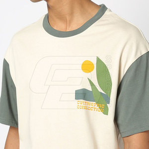 เสื้อยืดผ้าฝ้ายแฟชั่นสำหรับผู้ชาย220ชิ้นเสื้อใส่บนถนน GSM เสื้อคอกลมไซส์ใหญ่พิเศษพิมพ์ลายโดยตรง - Product Image 5