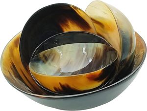 Plato de Cuerno Pulido a Mano Natural, Tazón para Servir con Patrón Artístico, Diseño Clásico Ecológico, Apto para Fiestas, Apto para Lavavajillas - Product Image 5