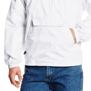 Chaqueta de Hombre Personalizada de Color Blanco Liso, Talla Regular, Chaqueta Cortavientos Transpirable de Alta Calidad con Bolsillo Delantero para Exteriores - Product Image 4