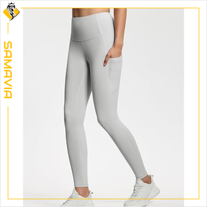 Luxury <b>Womens</b> Yoga <b>Leggings</b> - High-Waist Design SAMAVIA Industry Durable Gym <b>Leggings</b> for <b>Women</b> with Pockets - Product Image 2