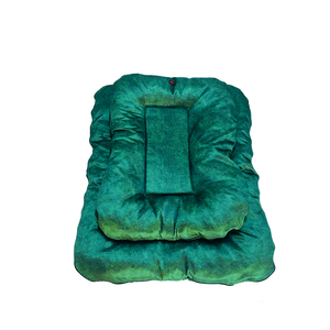 Natura 100% Handcrafted Twin Set Dog Pet Bed Inhouse <b>Cushion</b> Solid Green Durable Fiber Fabric Polyester <b>Filling</b> Mechanical Wash - Product Image 1