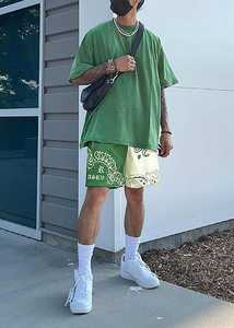 กางเกงขาสั้นผู้ชายเอวยางยืดสูง ความยาวระดับเข่า ลายสัตว์ ผ้าตาข่ายระบายอากาศ รับสกรีนโลโก้ ไซส์อเมริกา - Product Image 3