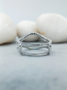 Customized Luxurious 925 Silver White Gold Moissanite Diamond Ring with Pave Setting for Parties Weddings Gifts Engagements - Product Image 4