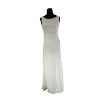 Robe de soirée en satin pour femme, style Empire Romain antique, fabriquée en Italie, Haute Couture, sans manches, maxi, écologique, asymétrique