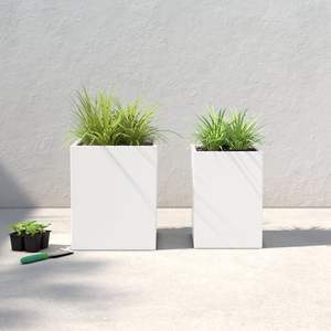 Maceta grande en forma de caja, maceta de pie con una maceta extraíble, decoración de jardín al aire libre a precio inferior - Product Image 1