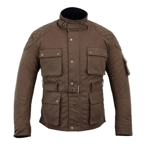 NEW Classic Motorcycle Black Waxed Cotton CE Armour WP Breathable <b>Biker</b> <b>Jacket</b> Adventuring Sportswear Motorbike <b>Jacket</b> For Men - Product Image 4