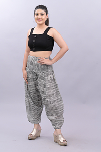 Pantalon d'été personnalisé en coton imprimé pour femme, pantalon palazzo ample à jambe large pour femmes, pantalon de pyjama ample en coton pour femmes - Product Image 4