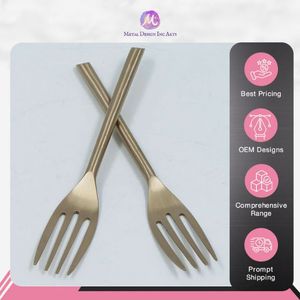 Luxury Golden Brass <b>Dessert</b> <b>Forks</b> Premium Gold Color Cutlery for Home Restaurant Hotel Use Elegant and Durable Design - Product Image 3