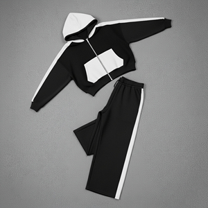 Chándal Personalizado de Alta Calidad para Hombre, Talla Grande, de Poliéster/Algodón, 300g, Peso Medio, Ropa Urbana y Casual, Diseño Estampado de Dos Tonos - Product Image 3