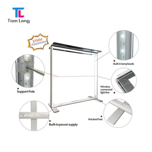 Mesa de recepción inusual TianLang, pantalla de exposición de plástico con iluminación LED SEG, ventana transparente, mesa de exhibición comercial - Product Image 2