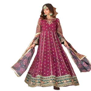 Trajes Indios de Seda Georgette Bordados de Lujo para Mujer, Vestidos de Novia Tawakkal al por Mayor, Trajes Anarkali Cómodos para Fiestas - Product Image 1