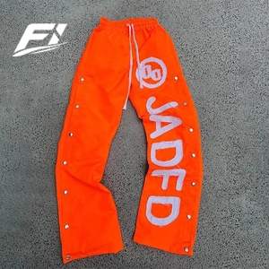Custom Plus Size Waterproof <b>Canvas</b> Jogger men's pants Distressed Embroidery Breathable Drawstring Windbreaker Y2K Fashion USA - Product Image 4