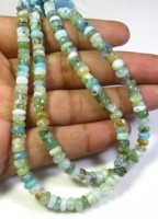 Opale péruvienne naturelle de 8 pouces, taille facettée en rondelle, 5-6 mm, multicolore, effet de jeu de couleurs, pépite, pierres précieuses de qualité supérieure, non montées