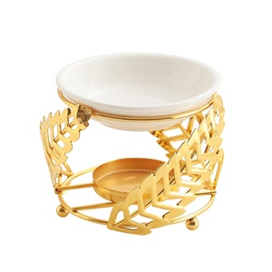 This <b>oil</b> <b>burner</b> a metal warmer with a ceramic bowl is a home decor item and an aromatherapy <b>fragrance</b> diffuser - Product Image 5