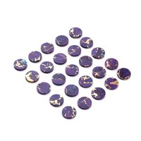 Vente en gros de pierres précieuses naturelles en vrac, cabochons de 12 mm, taillés à plat, lisses, hautement polis, en quartz turquoise cuivre violet, pour la fabrication de bijoux