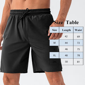 Pantalones cortos deportivos transpirables de secado rápido para hombre con logotipo personalizado, entrenamiento físico informal, tira reflectante, diseño de impresión sólida, LICRA - Product Image 6