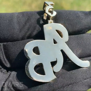 Pendentif Lettre Personnalisé en Moissanite Glacée, Argent Sterling 925, Bijoux Hip Hop pour Hommes, Diamant Dvars, Plaqué Rhodium/Or/18K, Luxe - Product Image 3