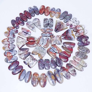 AAA + Haute Qualité Naturel Fou Dentelle Agate Quartz Cabochon Paire Personnalisable Mélange Forme Taille Semi-Précieux Pierre Précieuse pour Bijoux - Product Image 3