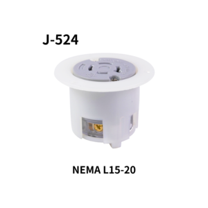 Câble d'extension électrique industriel compatible Hubbell J-524 avec prise à verrouillage rotatif NEMA L15-20 à entrée à bride - Product Image 1