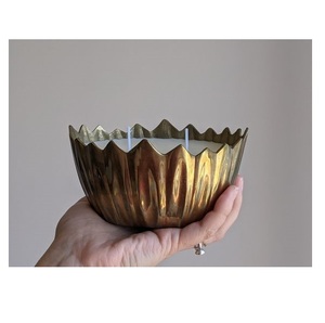 Flor en forma de metal decorativo de lujo vela recipiente dorado antiguo directo de fábrica Navidad usado - Product Image 6